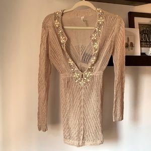 Beaded Crochet Swim Coverup